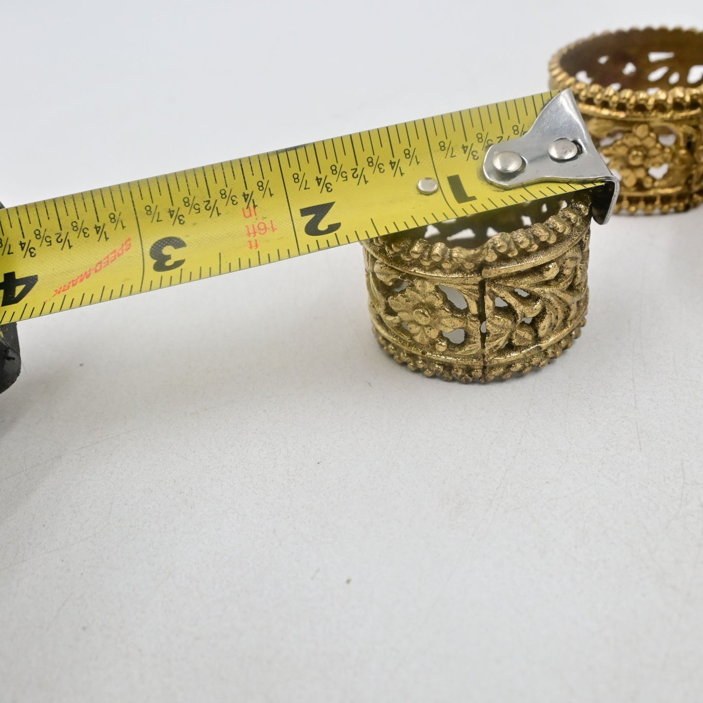 Mid Century Modern Brass Napkin Rings Holders Vintage Set Of 4