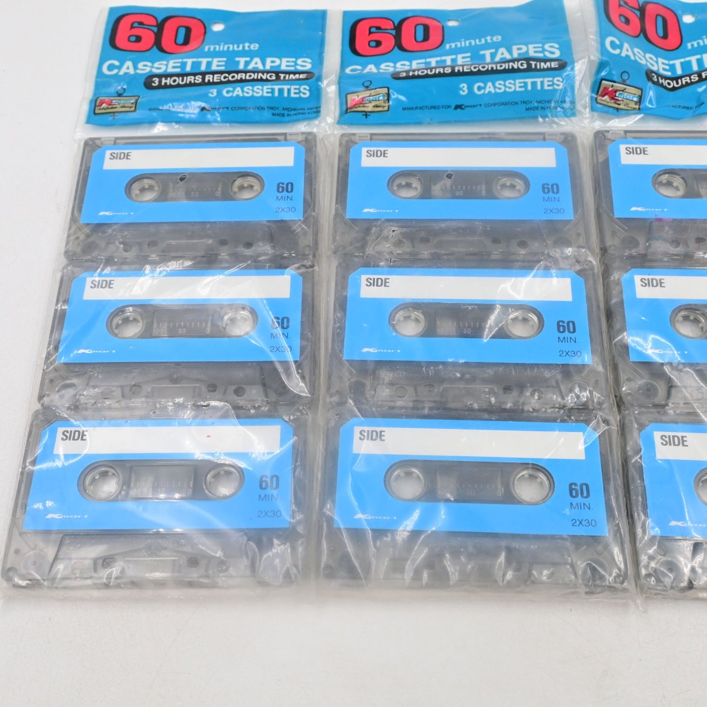 Kmart 60 Minutes Cassette Tape 3 Pack Bundle Of 4 (12 Cassettes Total) Sealed