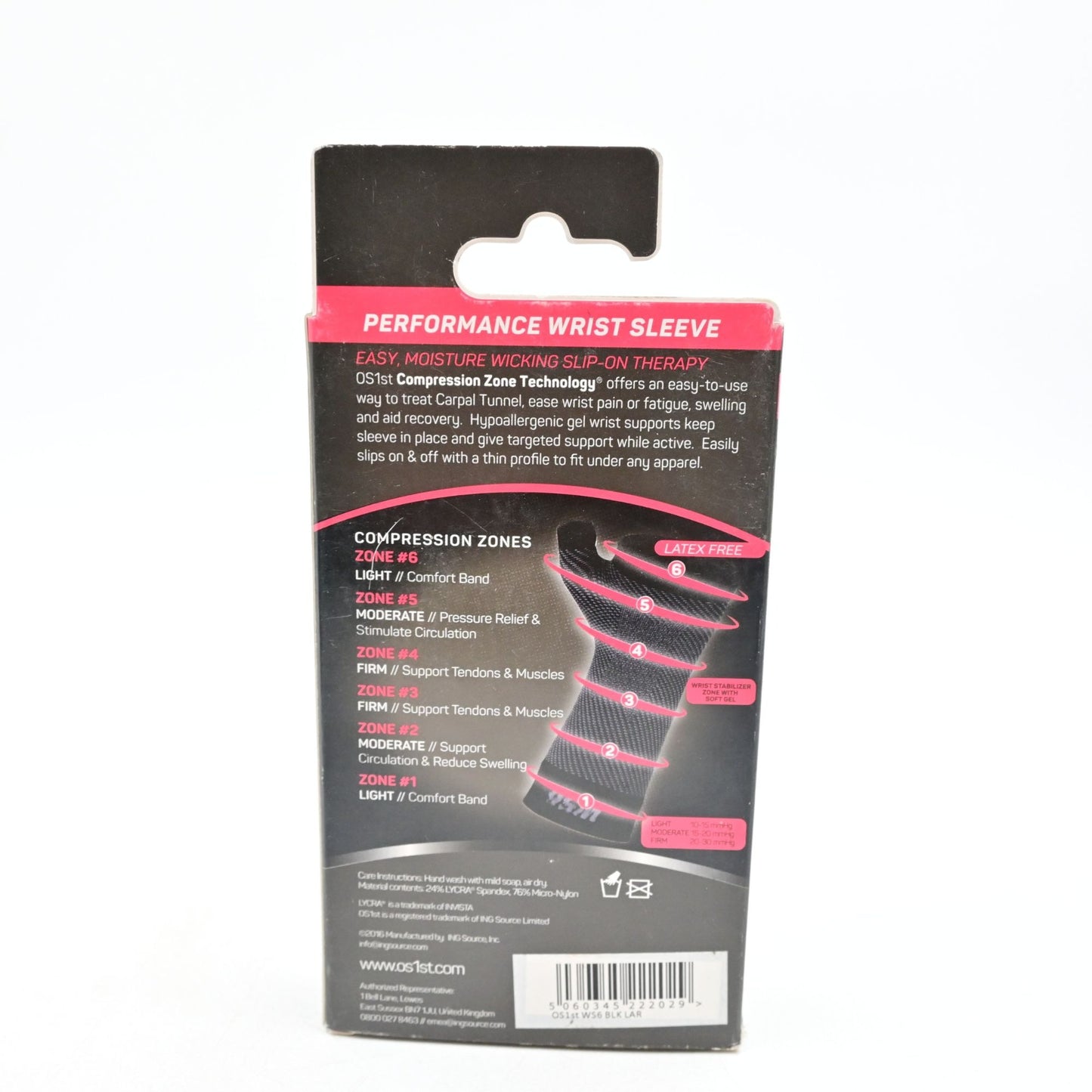 OS1st WS6 Performance Wrist Sleeve Size L New In Package
