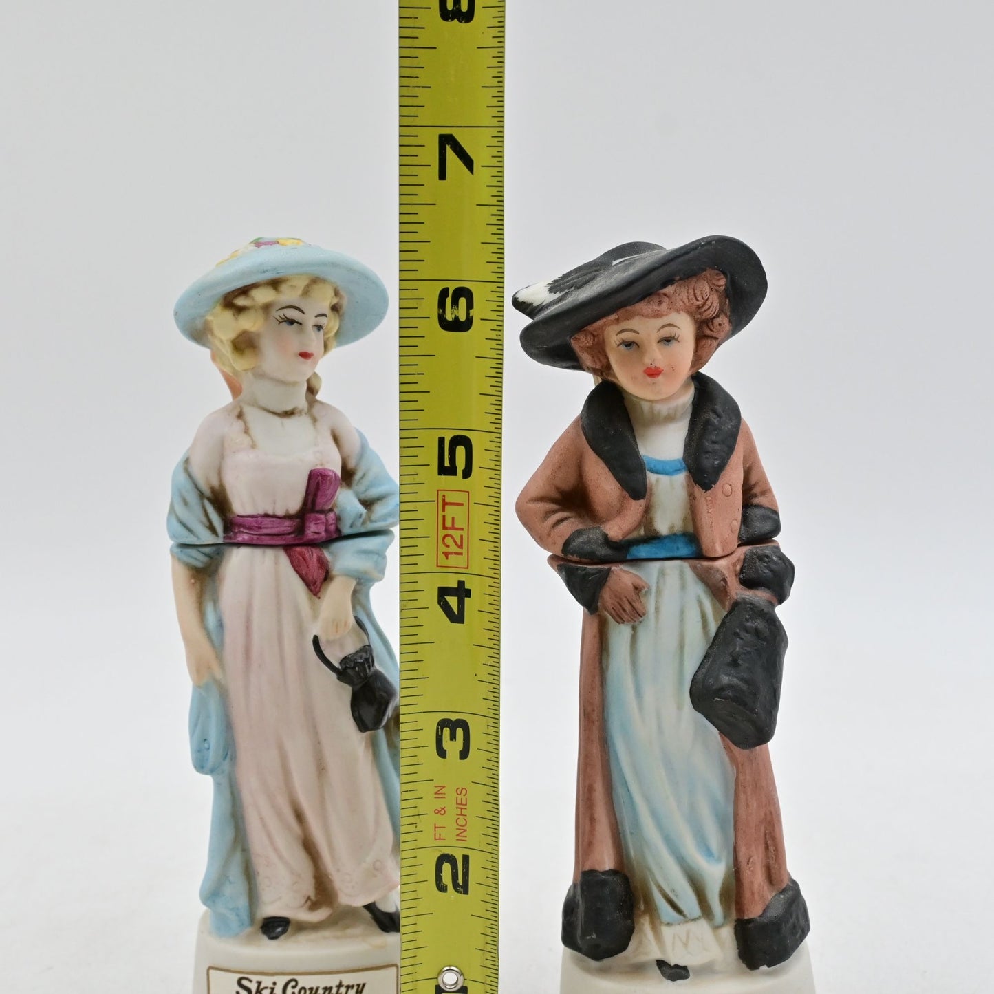 Ski Country Ladies from Leadville Mini Decanters Empty Set Of 2
