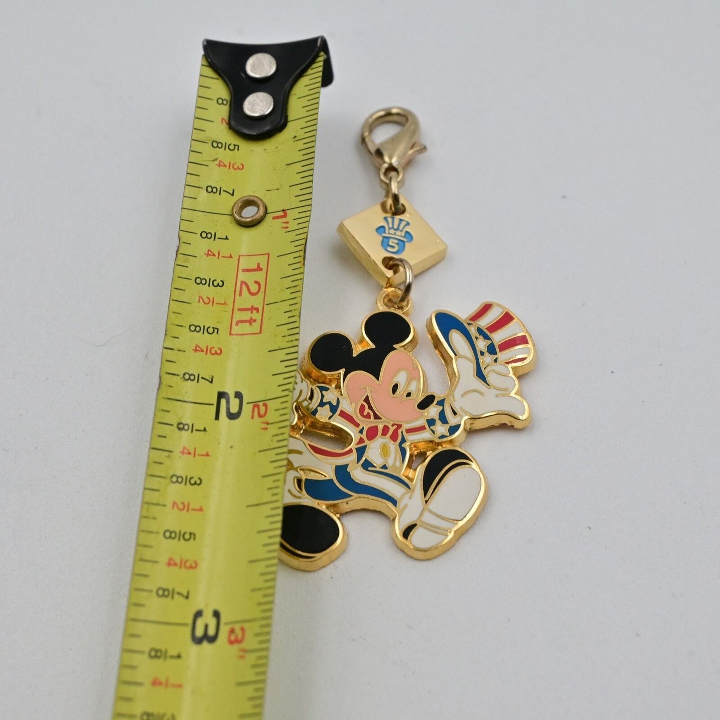 Disney Tokyo 20th Anniversary Patriotic Mickey Mouse Keychain/Charm/Zipper Pull