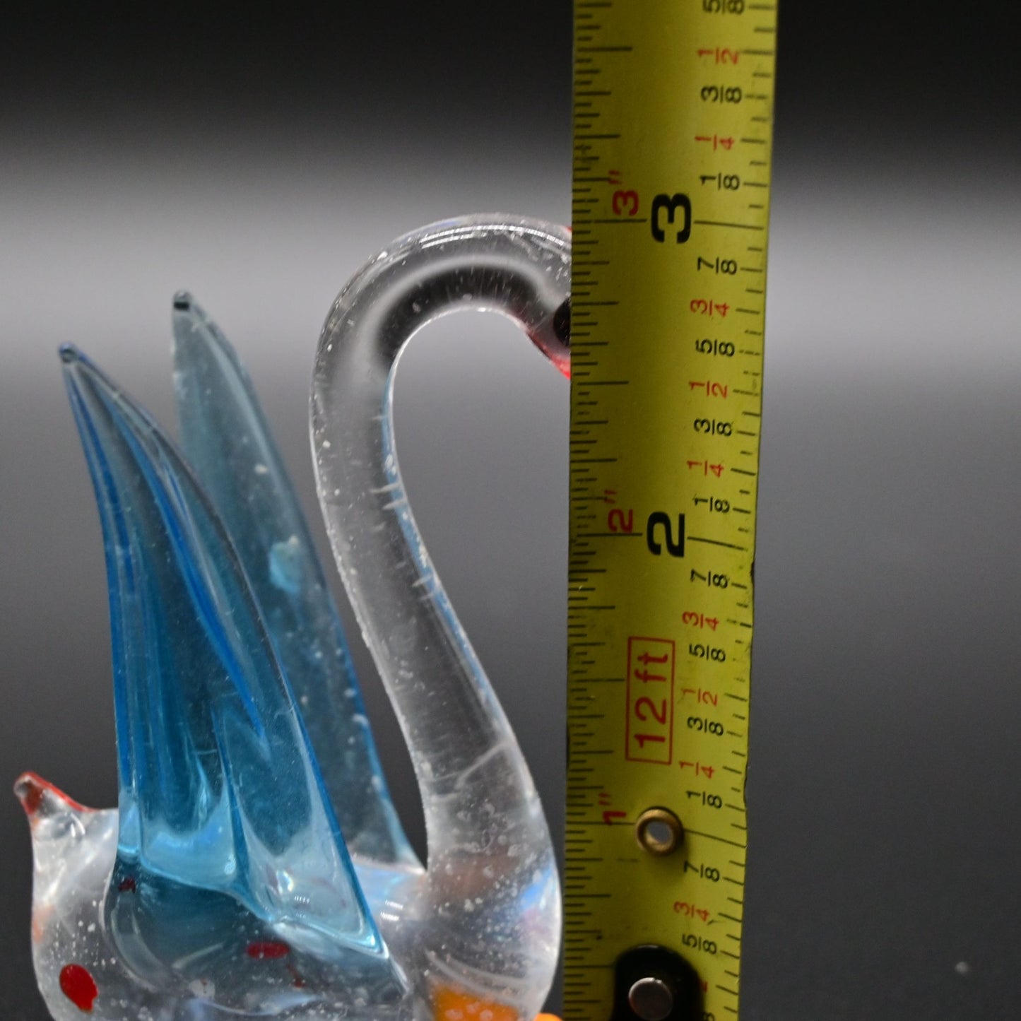 Vintage Hand Blown Art Glass Swan Miniature Figure