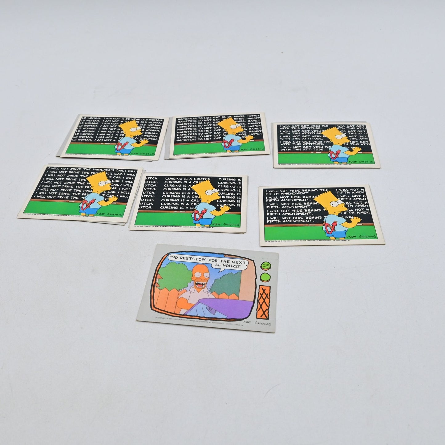Vintage 1990 The Simpsons Trading Cards Lot Of 13