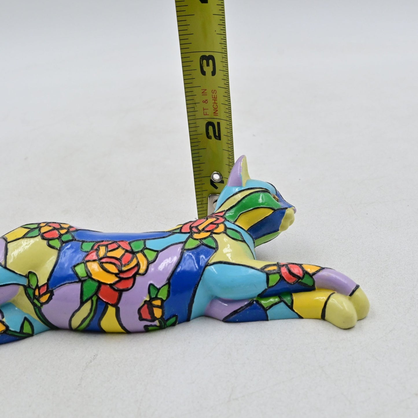 Purr-fect Reflections of Tiffany Daffodils Cat Figurine Hamilton Collection
