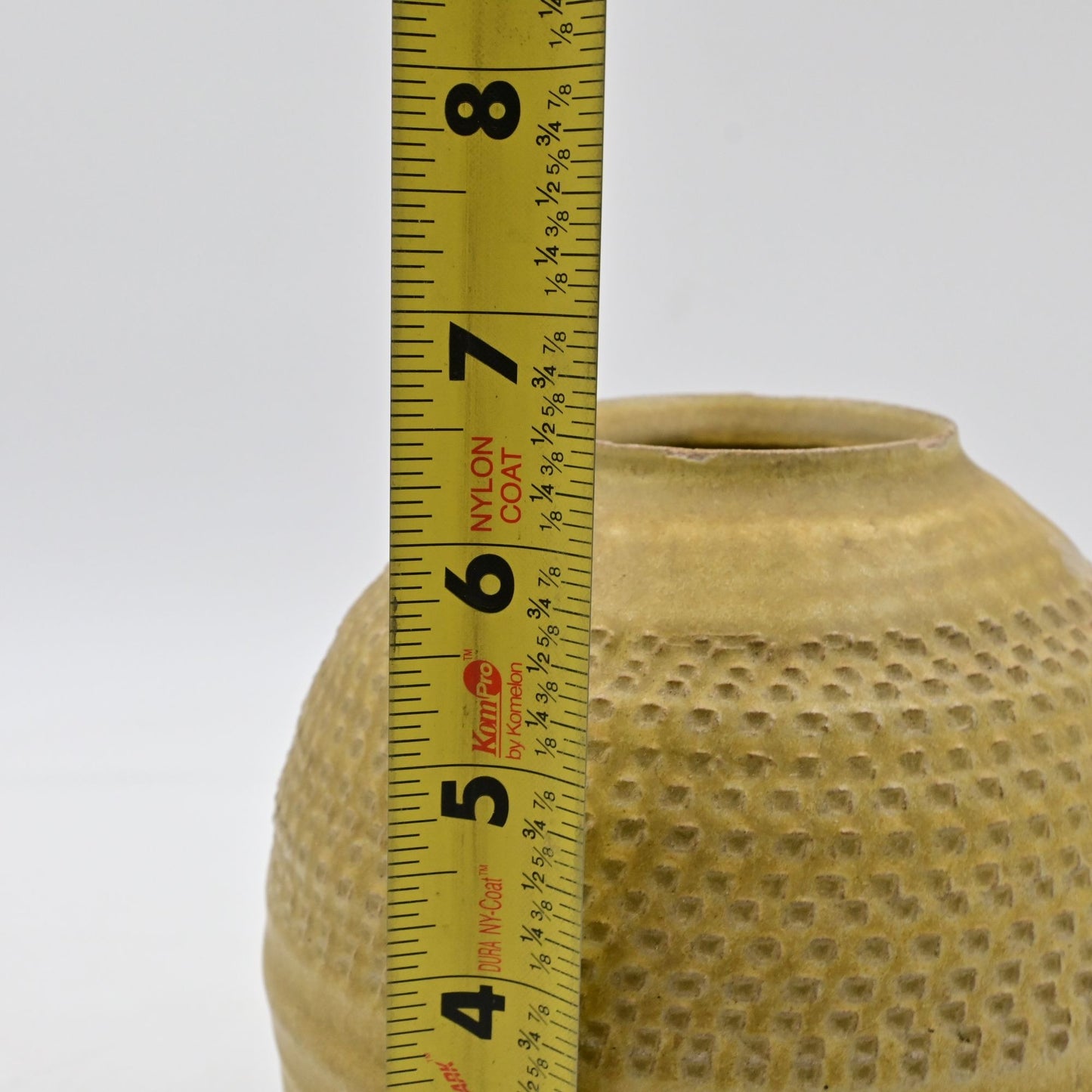 Otagiri OMC Japan Stoneware Vase 6.5" Dijon Yellow Textured Finish Vintage