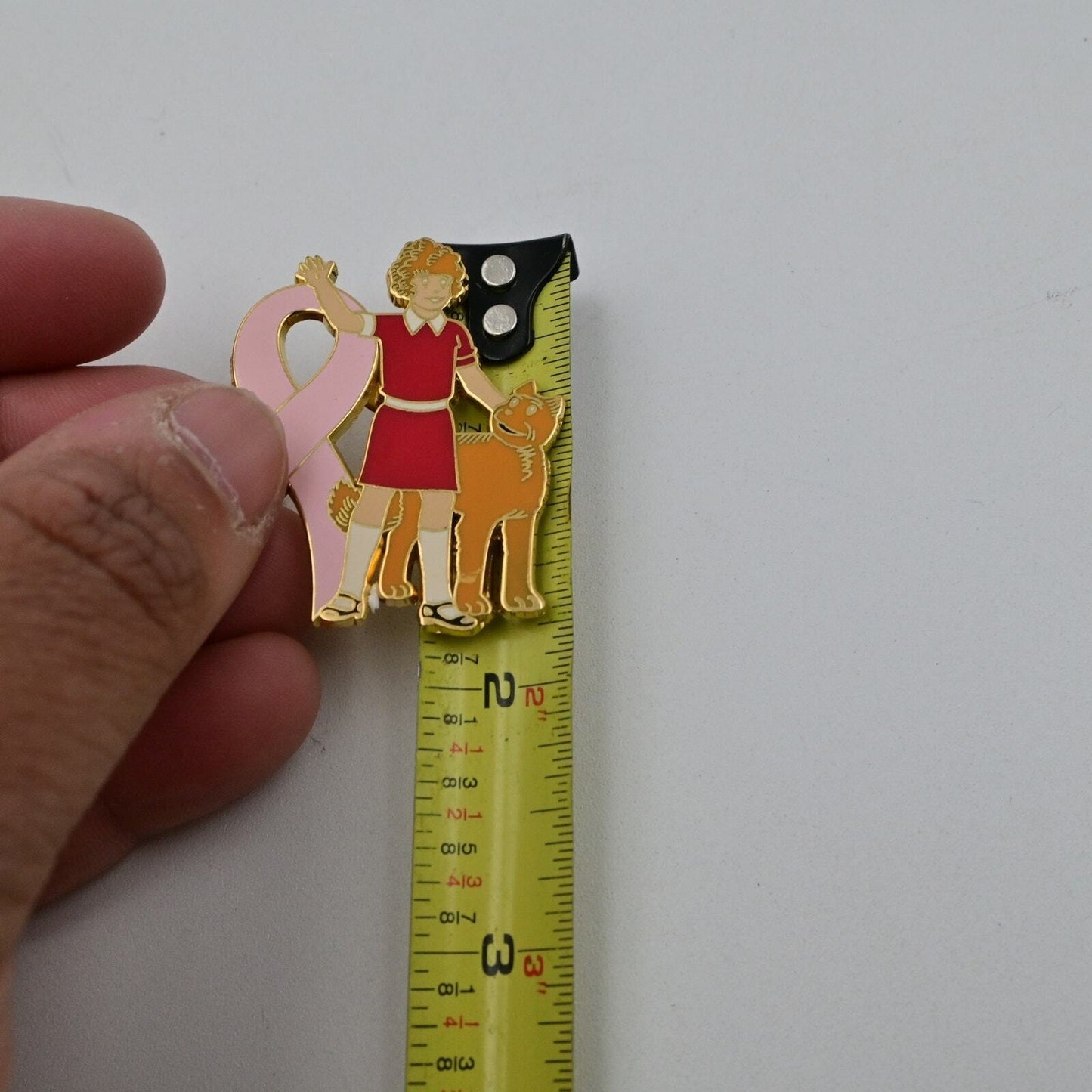 Little Orphan Annie Breast Cancer Awareness Pink Ribbon Fantasy Pin