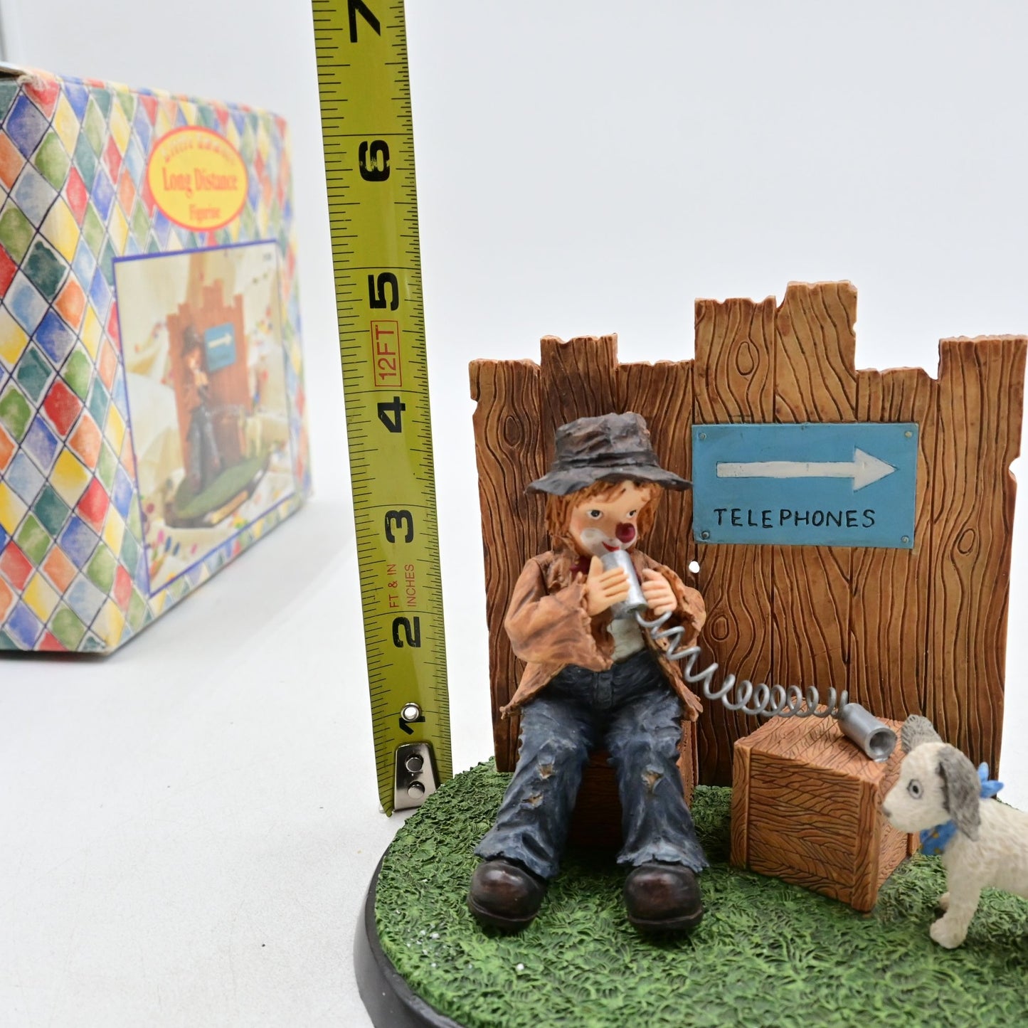 Little Emmett Kelly Jr. Long Distance Vintage Figurine Signed By Artist W/ Box