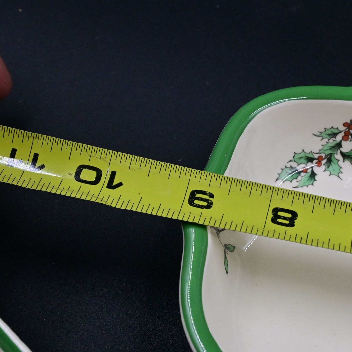 Spode China Christmas Tree Candy Ogee & Diamond Shaped Dish Pair Of 2