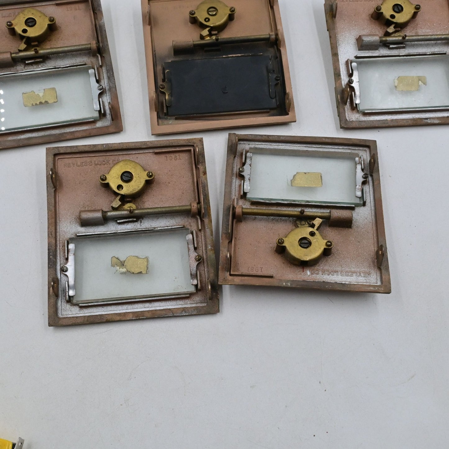US Post Office Brass PO Box Door Keyless Dial Combo 1960s Lot of 5 No Codes