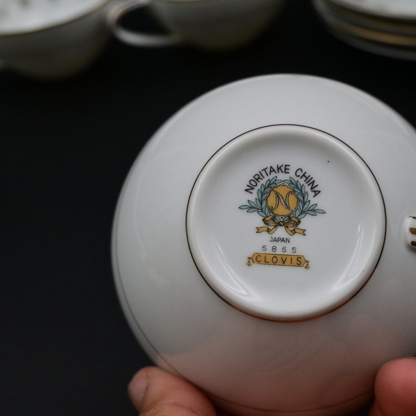 Noritake China Clovis Pattern #5855 Tea Cup W/ Saucer Set Of 4