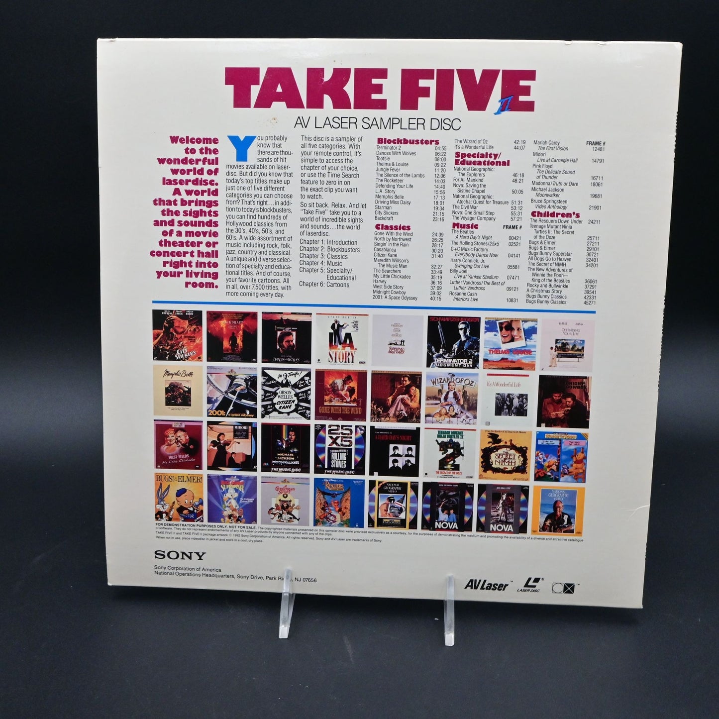 Sony Take Five AV Laser Sampler Disc LaserDisc Movie Compilation
