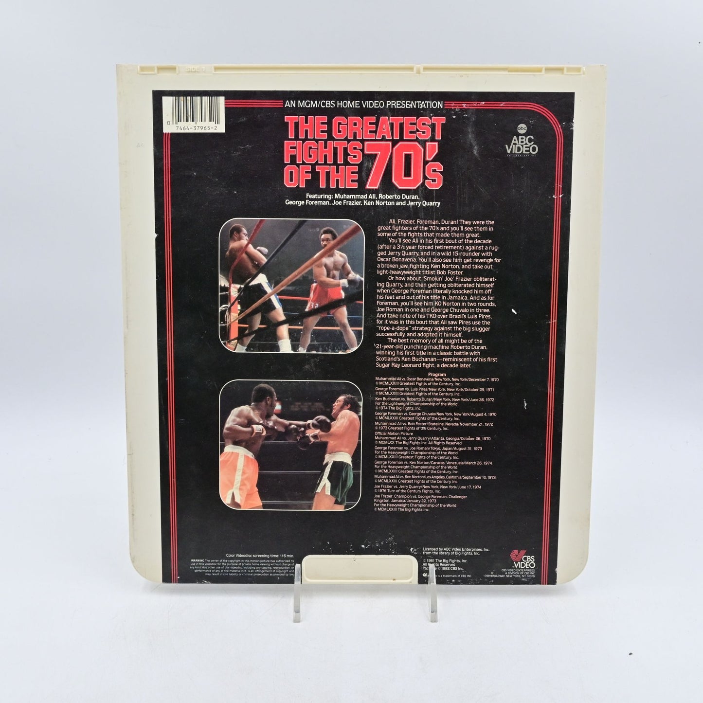 Greatest Fights of '70s RCA Video Disc CED 1982