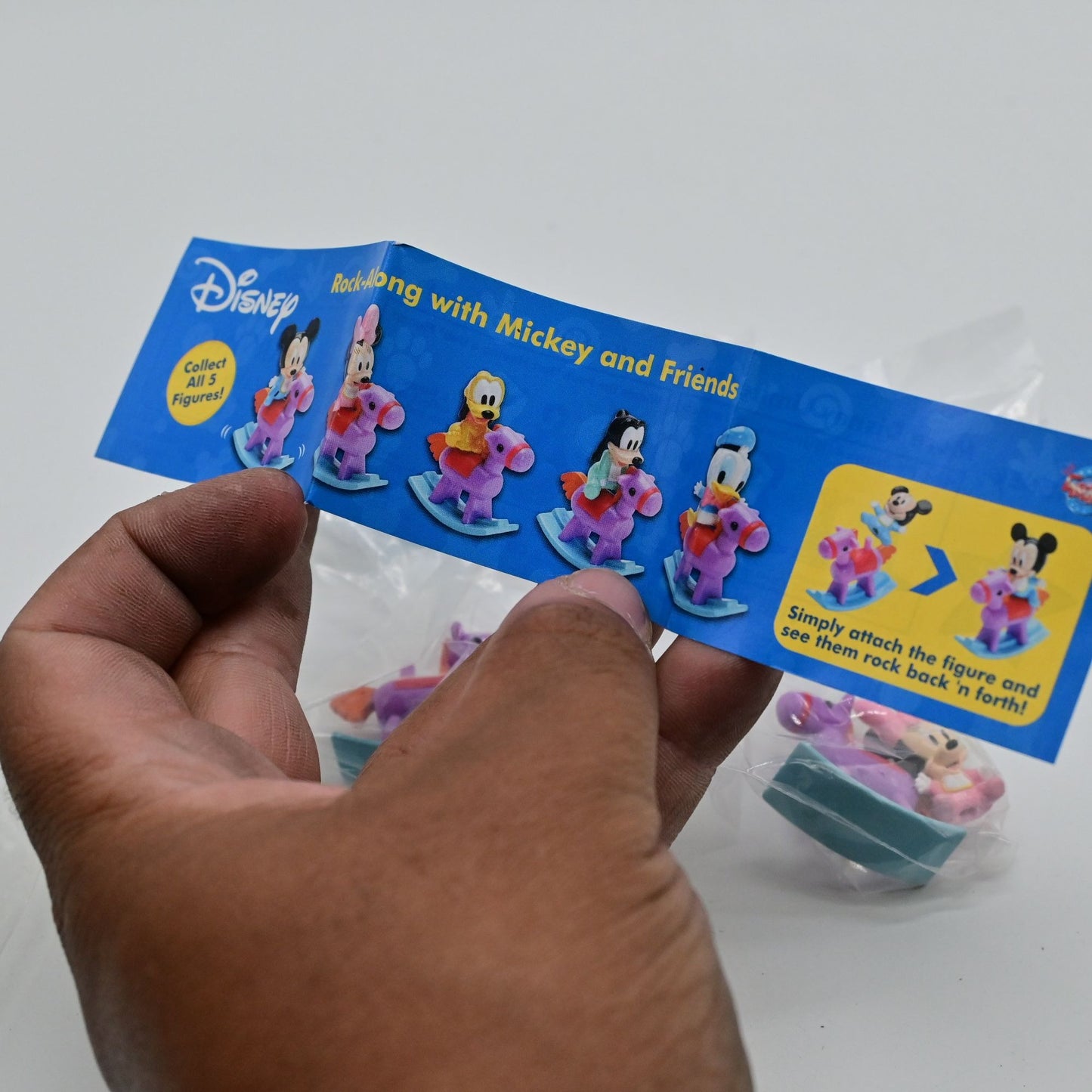 Tomy Disney Mickey & Friends Rocking Horse Toy Miniature Figures Set Of 5