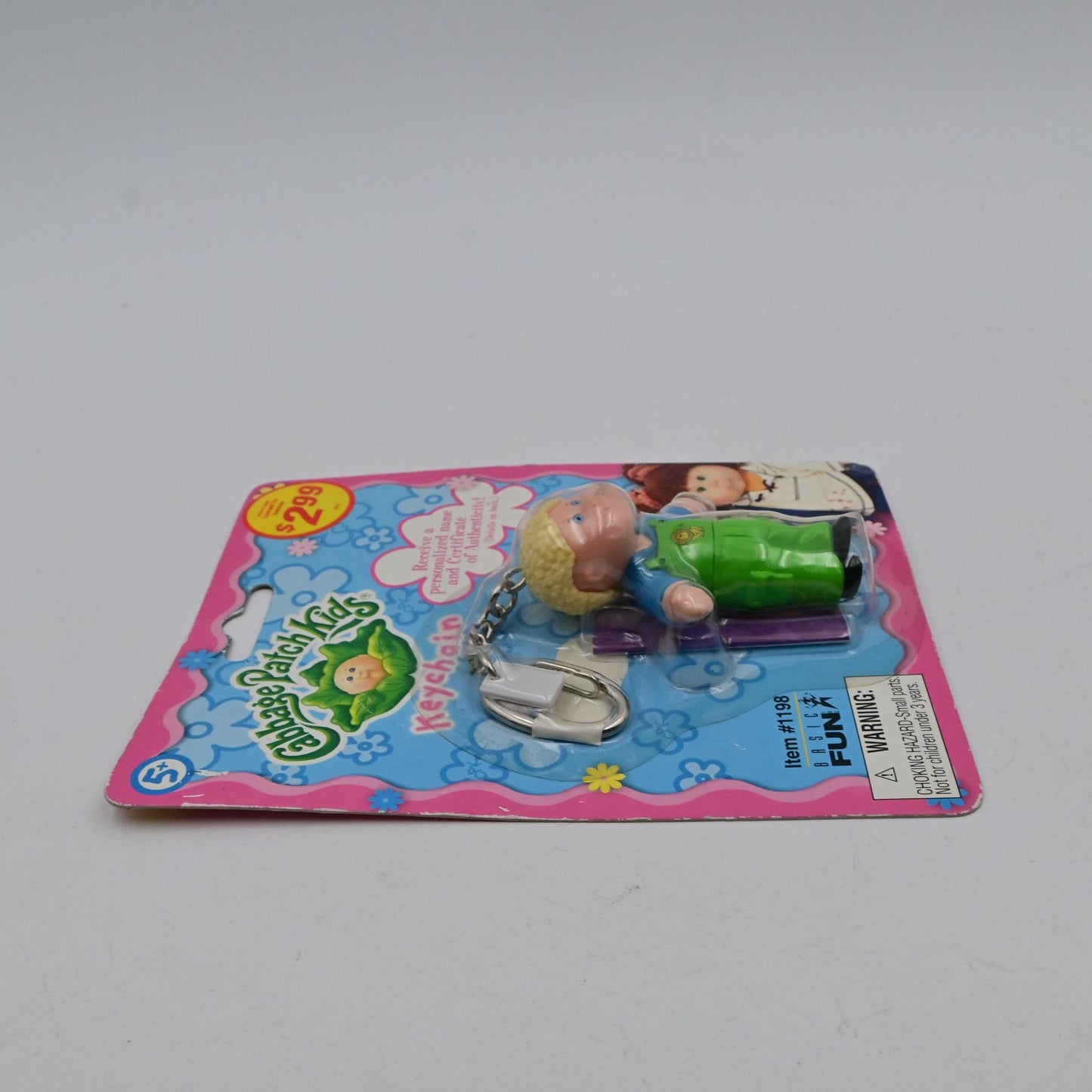 Vintage 2003 Cabbage Patch Kids Keychain Blue & Green Outfit New In Package