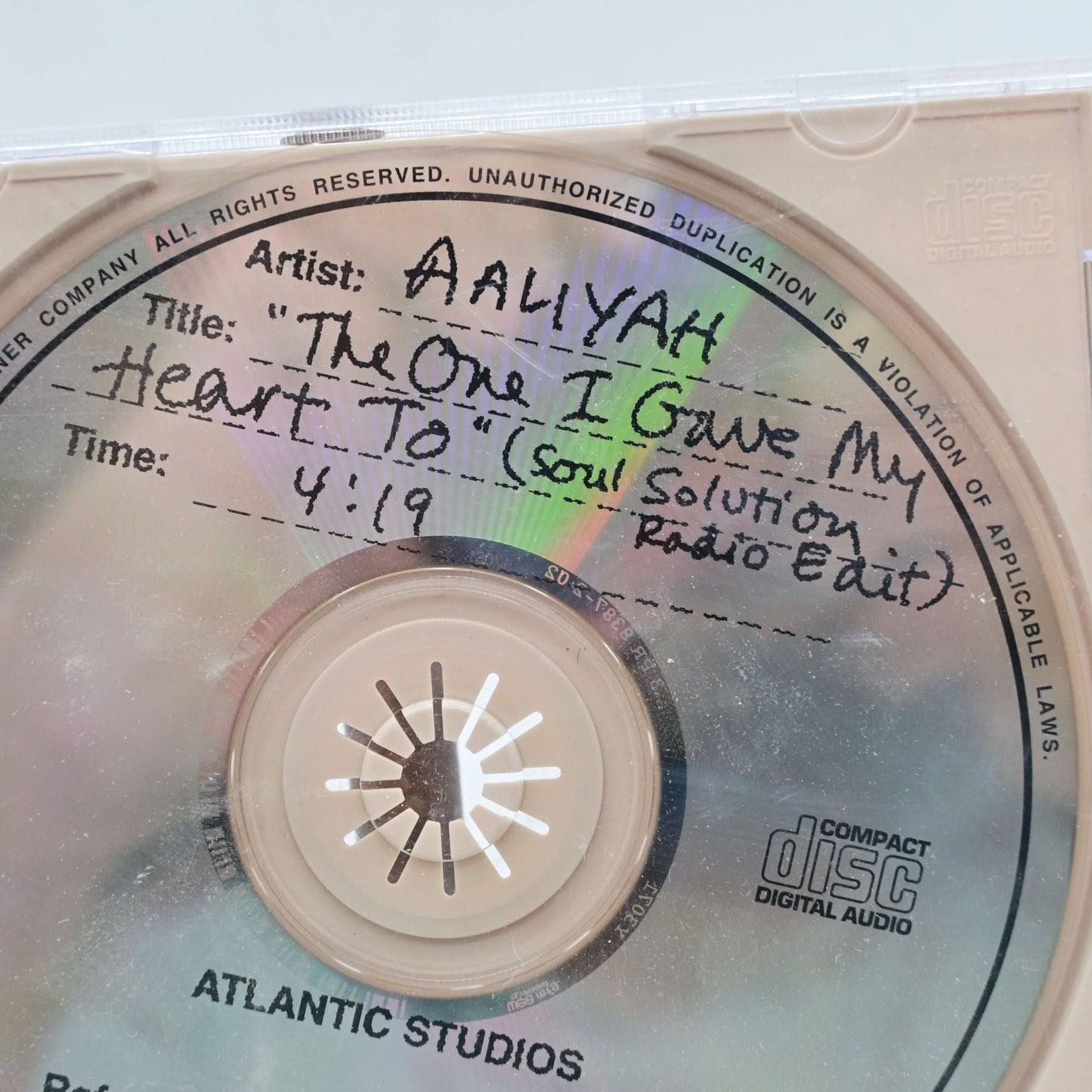 Aaliyah The One I Gave My Heart To Promotional CD