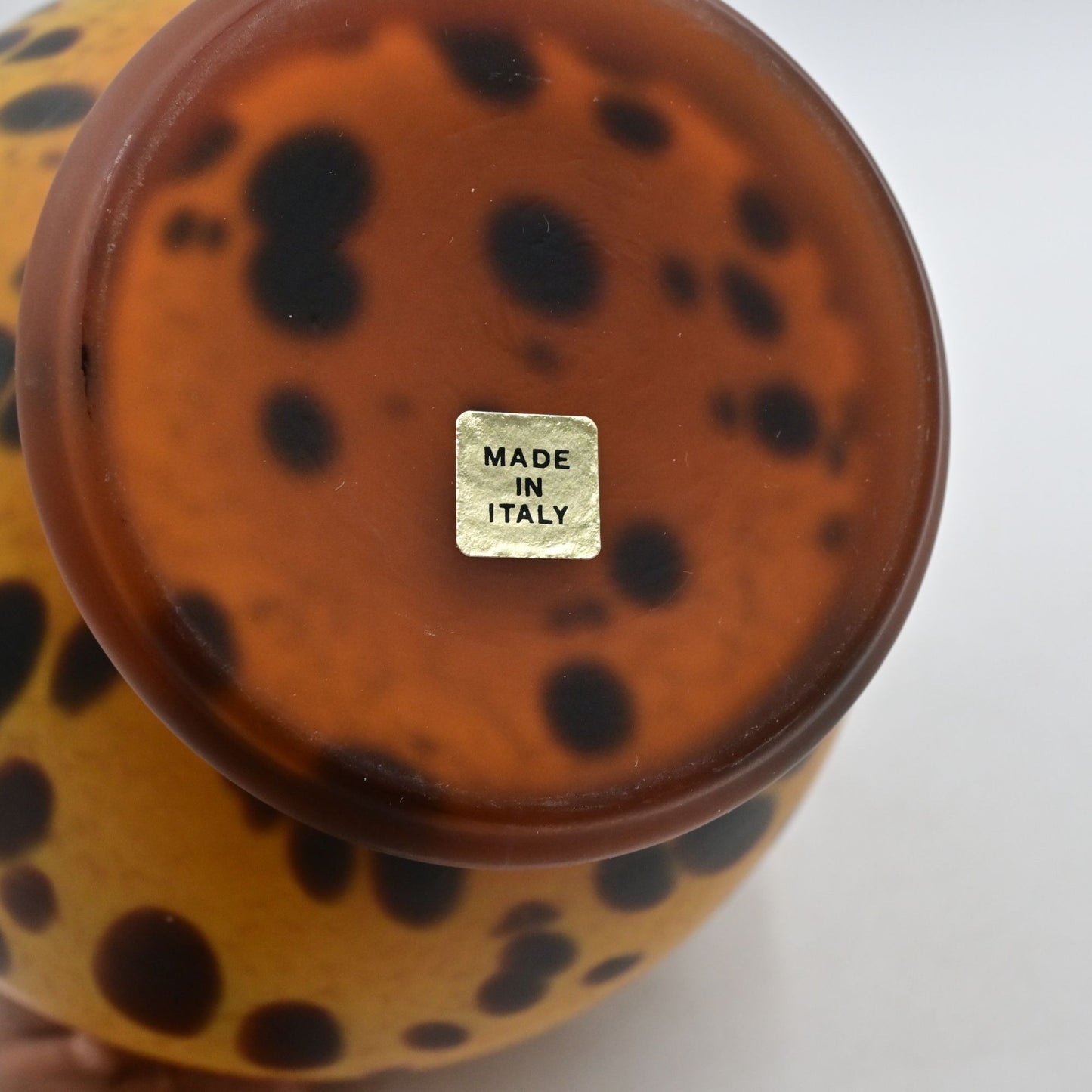 Vertrai Azzura Maestri Italian Tortoise Shell Art Glass Vase Made In Italy