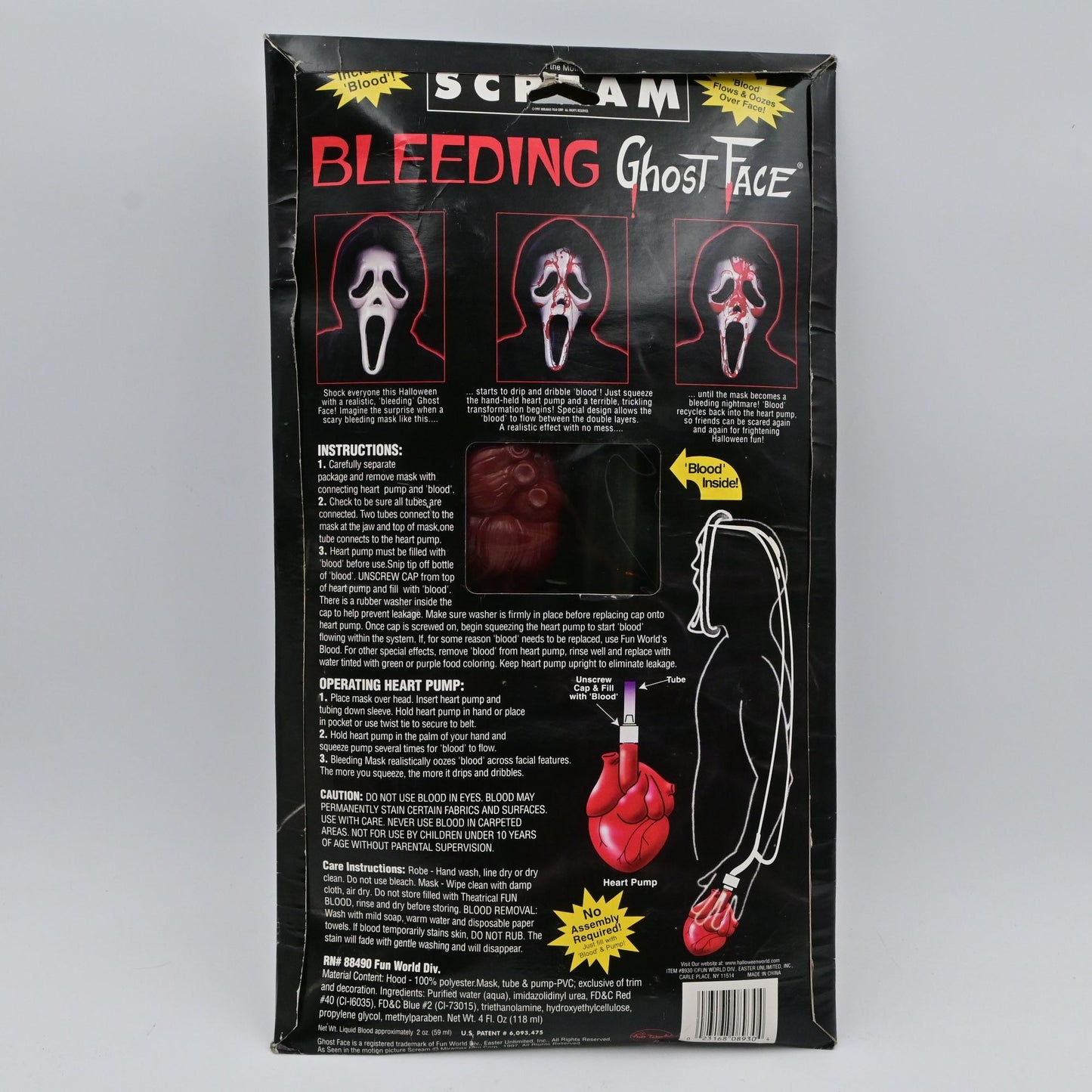 Bleeding Ghost Face Mask With Horror Effect Blood Flow For Halloween Cosplay Costume