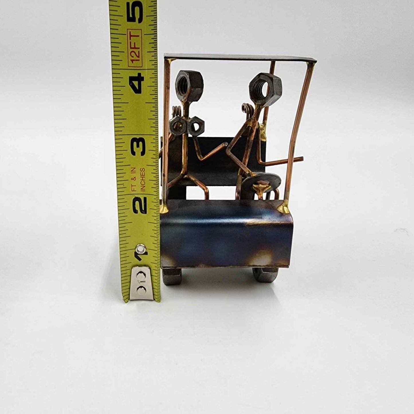Rock Creek Metal Art Golf Cart with Man and Lady Sculpture