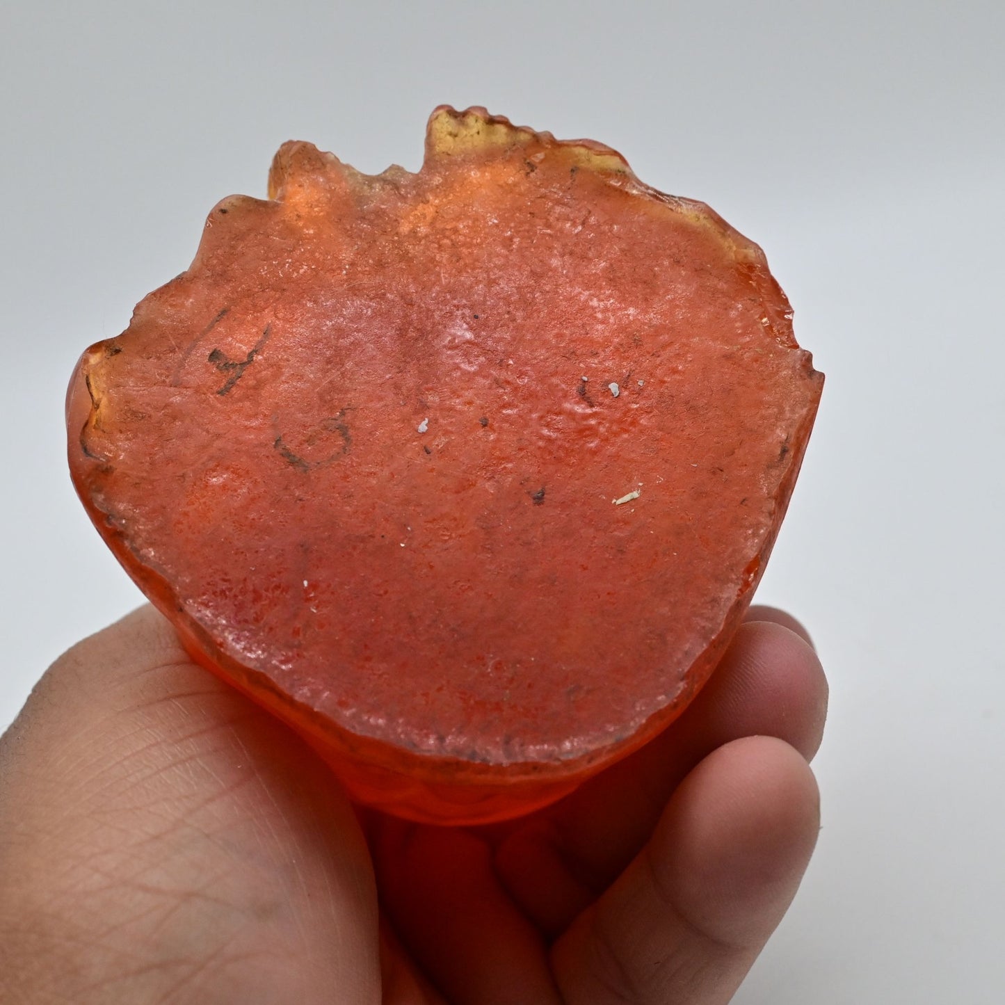 Old Chinese Red Amber Carving Happy Laugh Buddha Wealth Statue