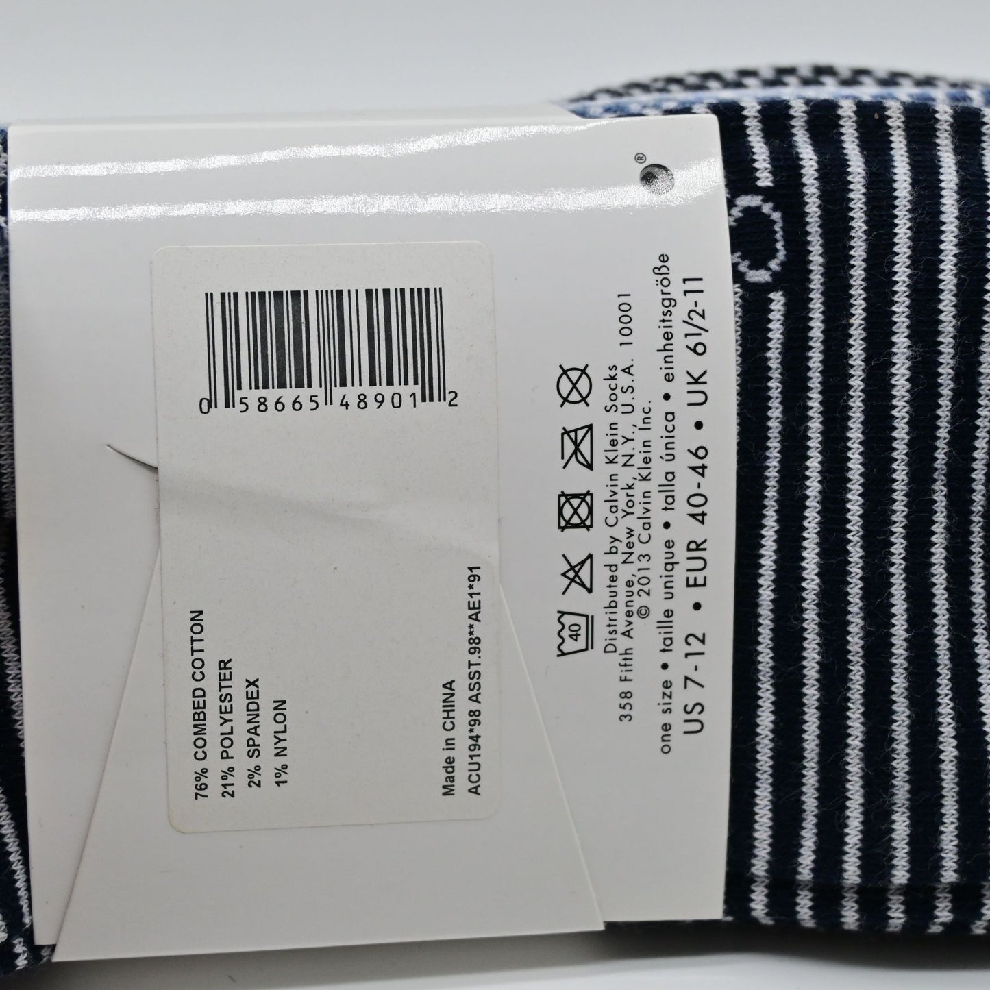 Calvin Klein Men’s Black Long Crew Socks 4 Pack Bran New Multicolor
