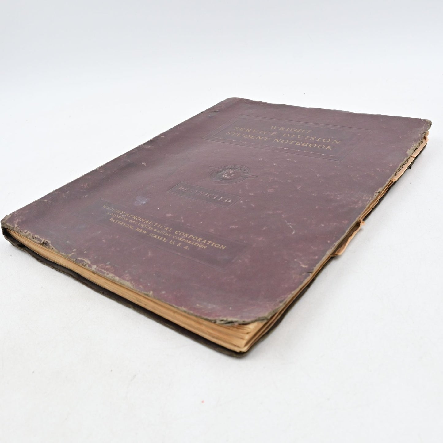 WWII Wright Service Division School Student Notebook Restricted 1941