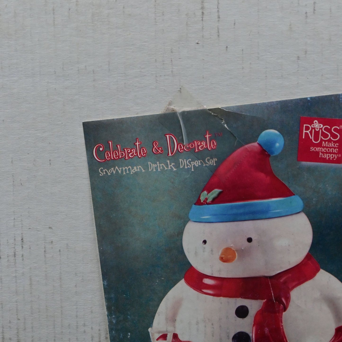 Russ Snowman Drink Dispenser In Box