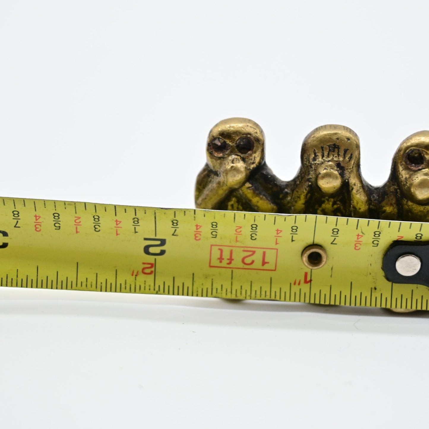Miniature Brass Three Wise Monkeys See, Hear, Speak No Evil