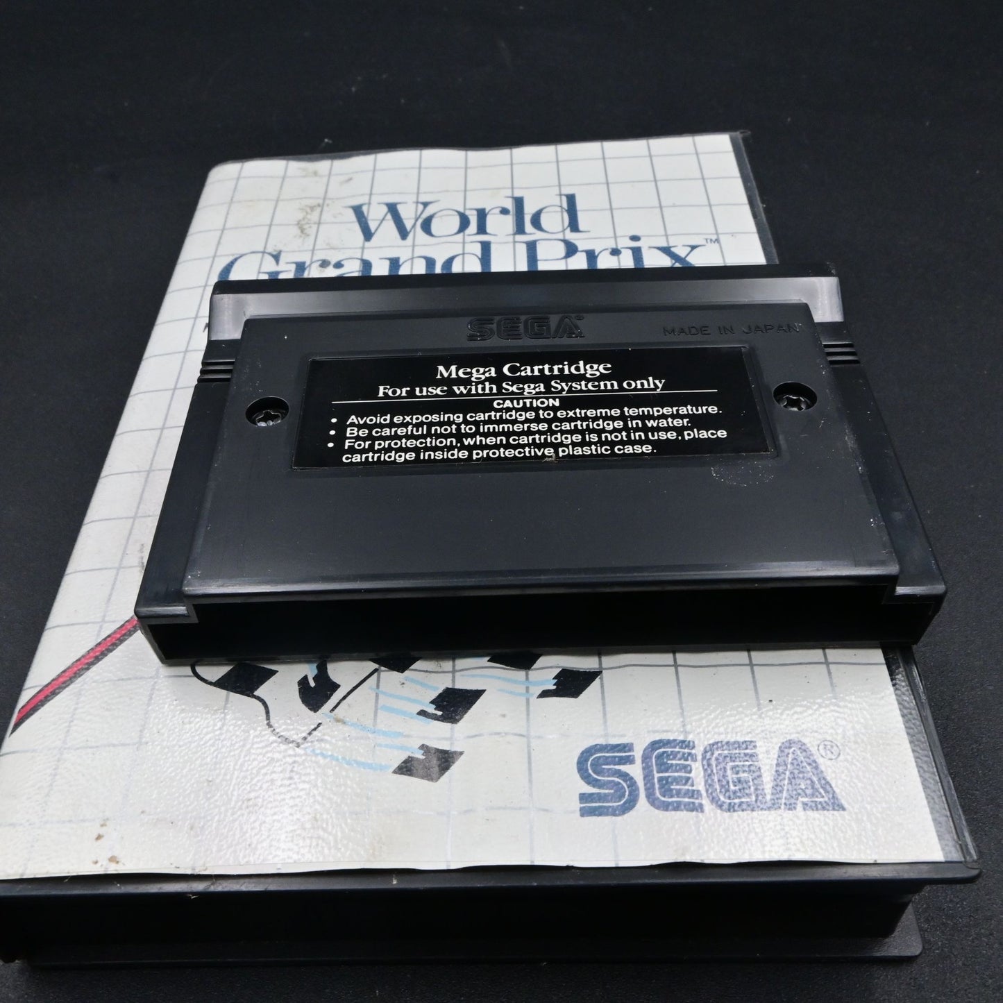 World Grand Prix Sega Mega Cartridge Case & Manual