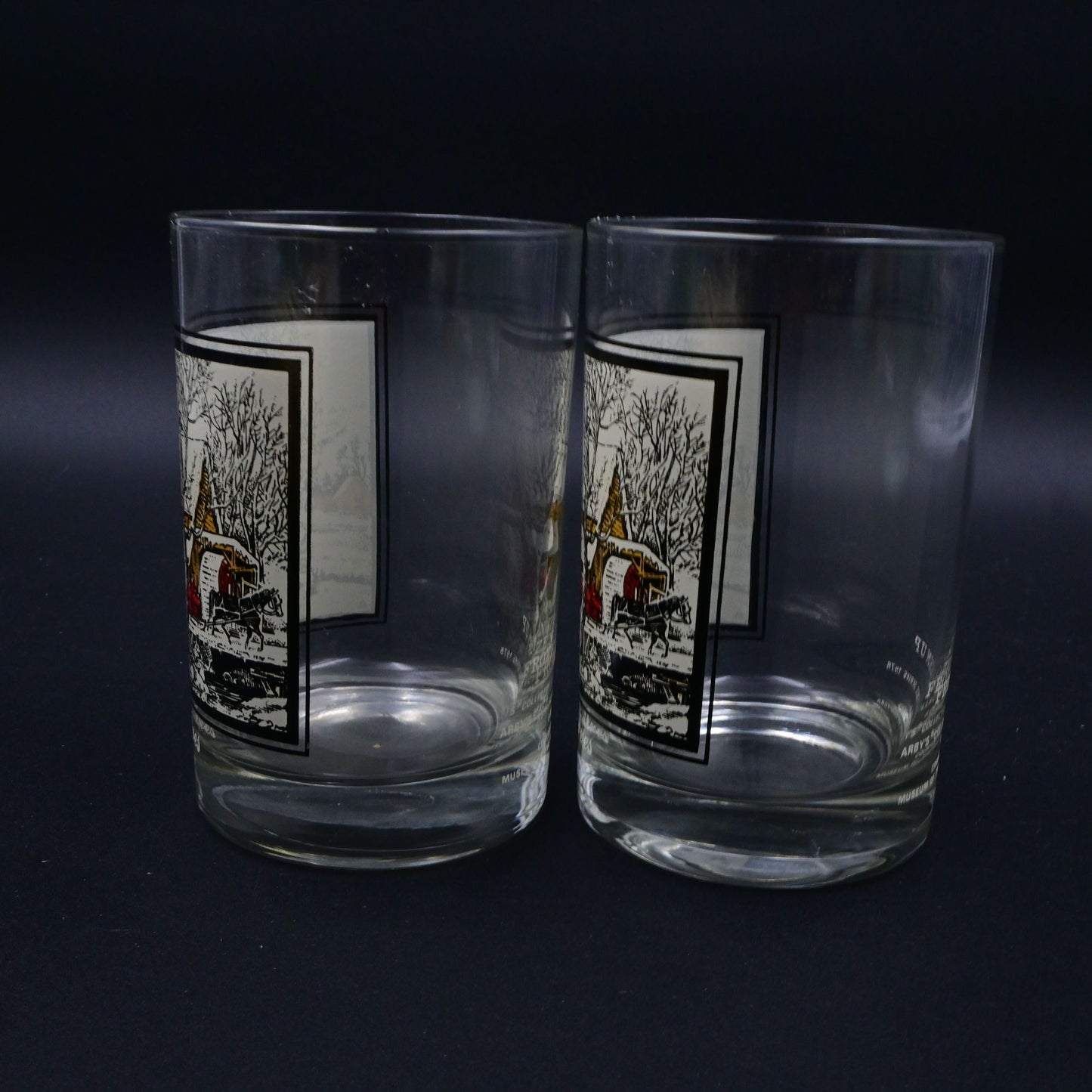 Currier & Ives Arby's Collector Glass American Homestead Frozen Up Bundle Of 2