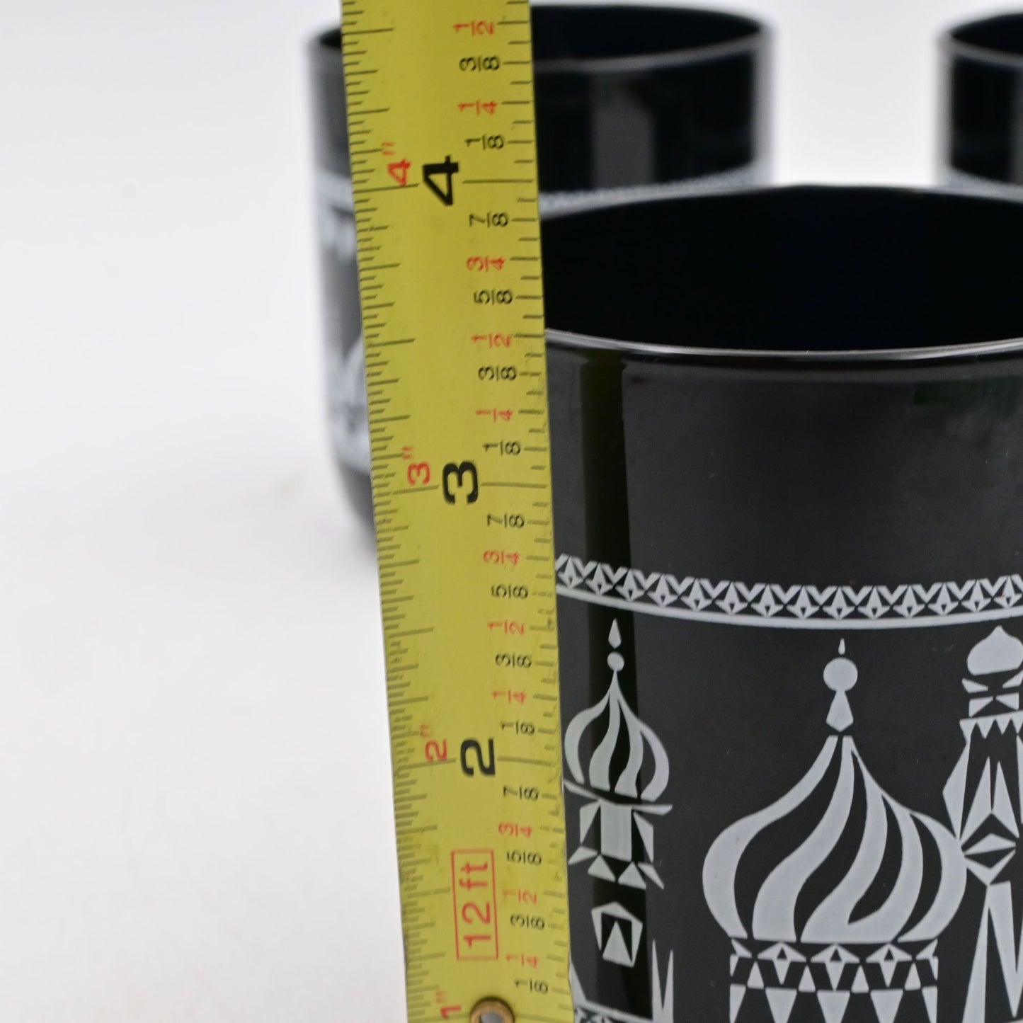 Black Kahlúa White & Black Russian Cocktail Glasses Cathedral Design Set Of 4