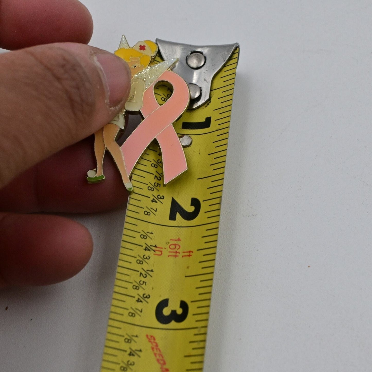 Disney Peter Pan Tinkerbell Breast Cancer Awareness Pink Ribbon Fantasy Pin