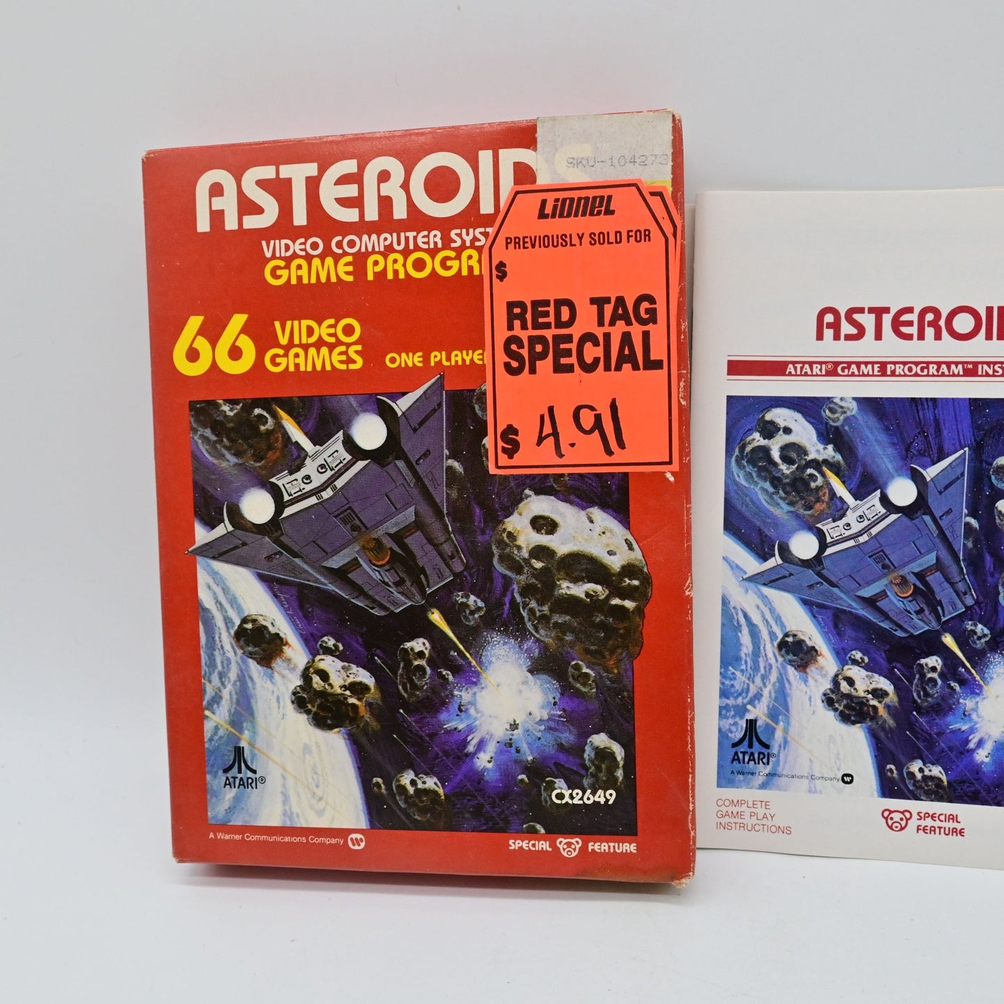 Asteroids Atari 2600 Video Game Cartridge With Box & Manual