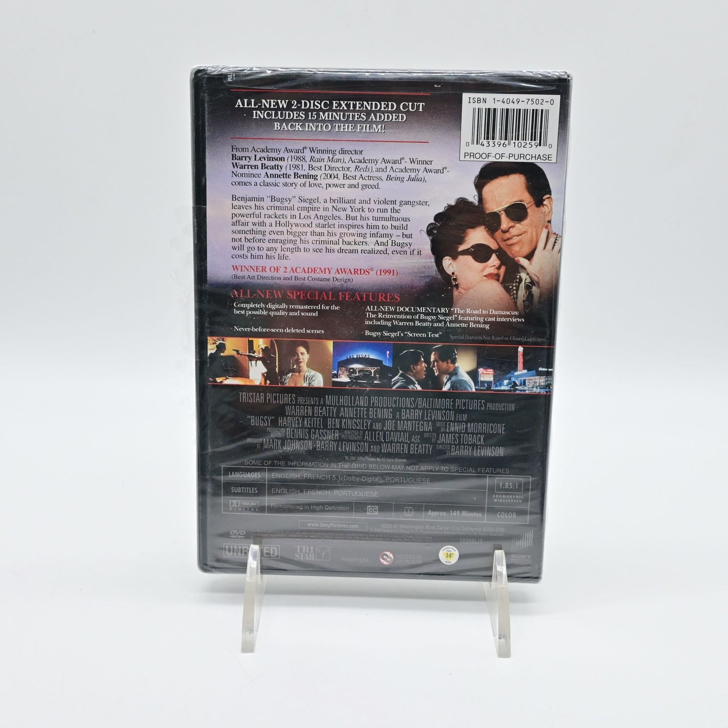 Bugsy Extended Cut Unrated DVD Warren Beatty Annette Bening New Sealed