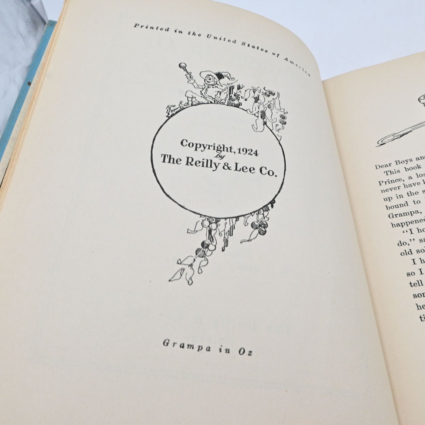Grampa In Oz Hardcover Book By Ruth Plumly Thompson Reilly & Lee 1924 Illustrated By John R Neill