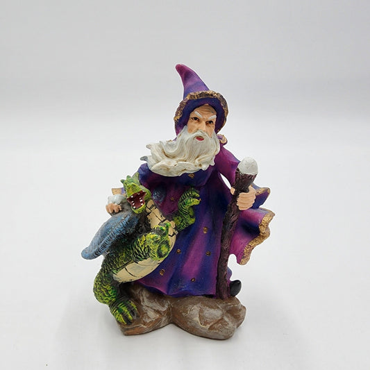 Resin Wizard With Dragon Fantasy Figure