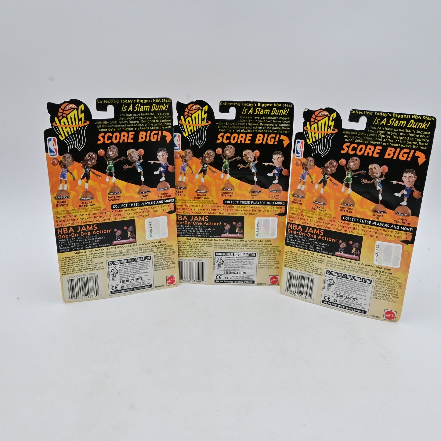 NBA Jams Collectible Figures Set Of 3: Keith Van Horn, Glen Rice, & Shawn Kemp