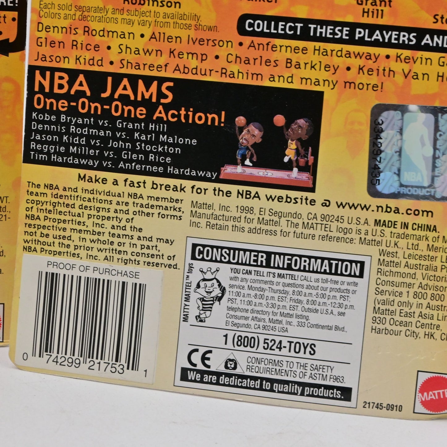 NBA Jams Collectible Figures Set Of 3: Keith Van Horn, Glen Rice, & Shawn Kemp