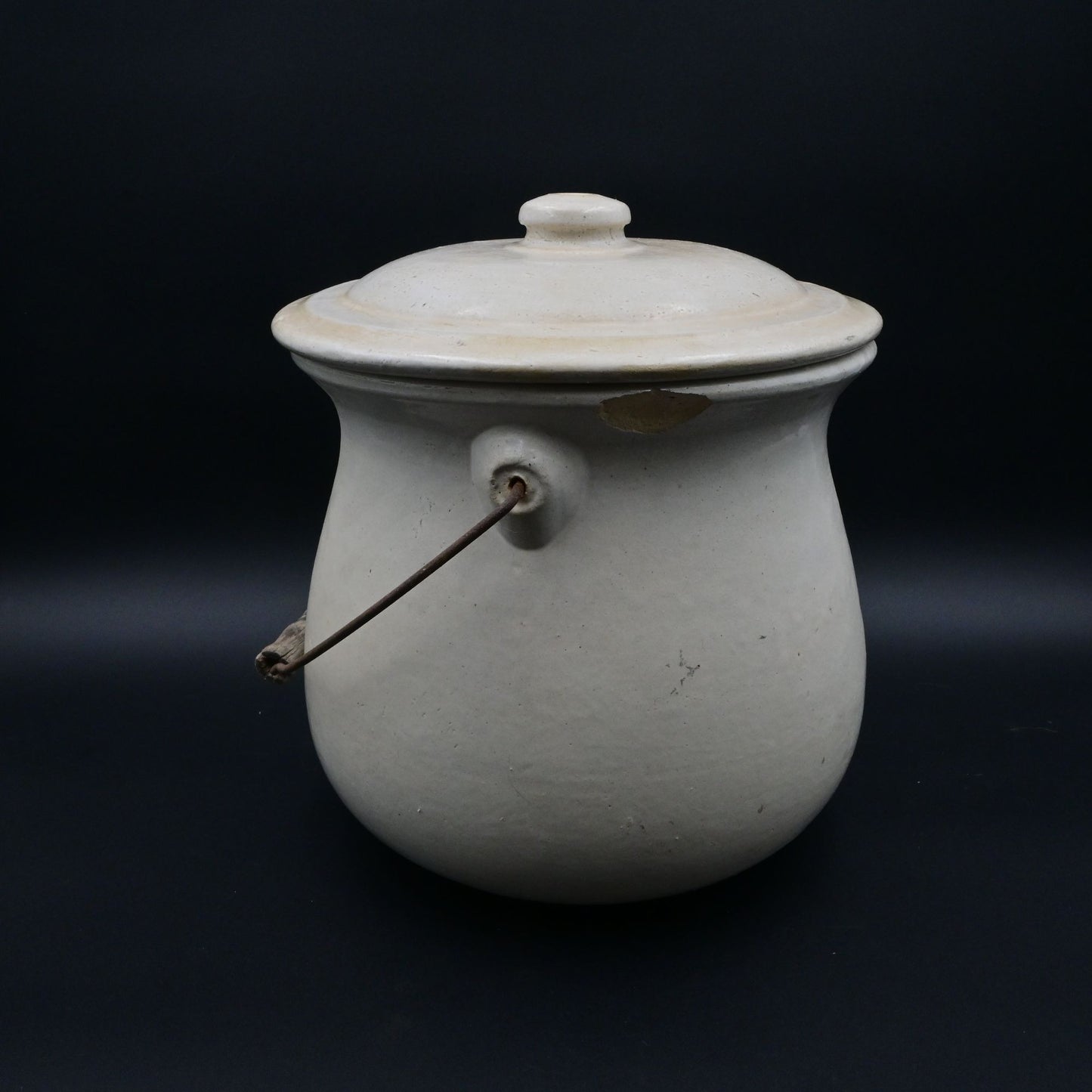 Stoneware Chamber Pot Slop Jar Unmarked Chipped