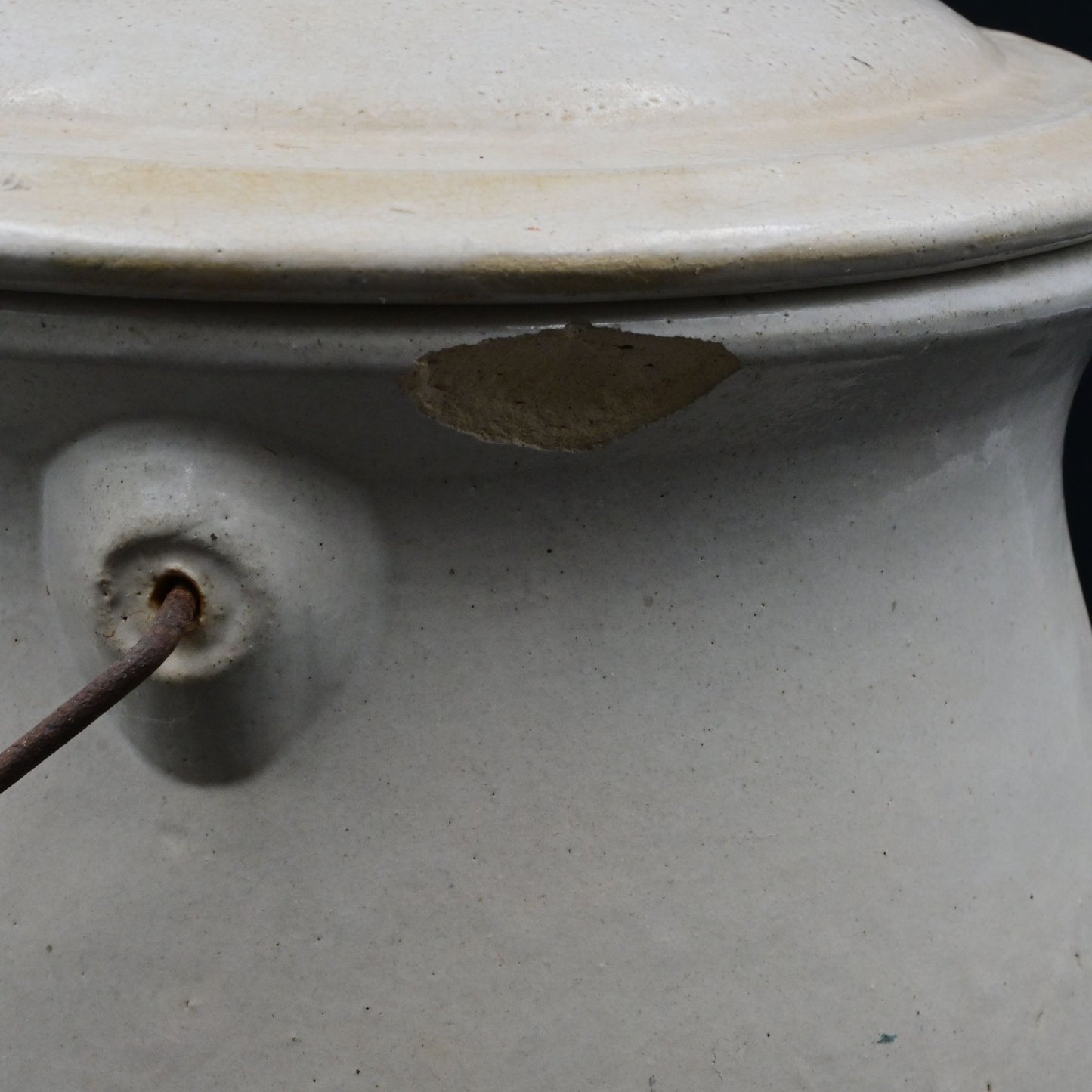 Stoneware Chamber Pot Slop Jar Unmarked Chipped