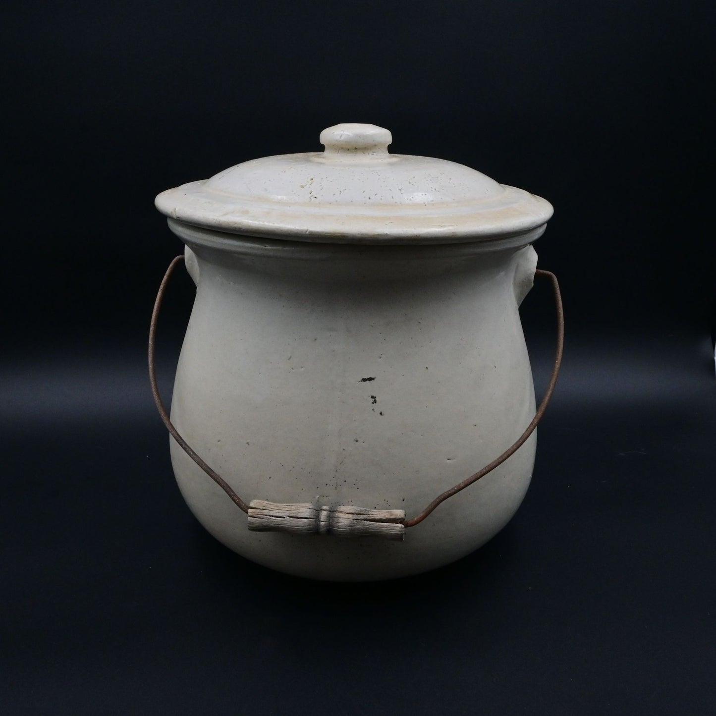 Stoneware Chamber Pot Slop Jar Unmarked Chipped