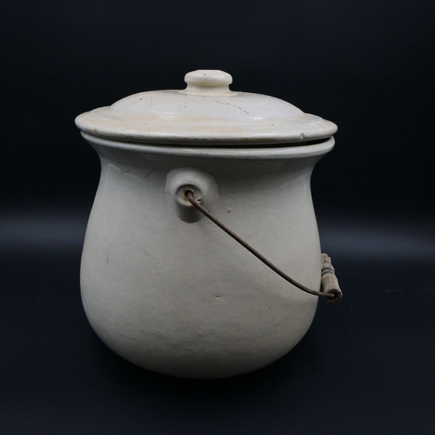 Stoneware Chamber Pot Slop Jar Unmarked Chipped