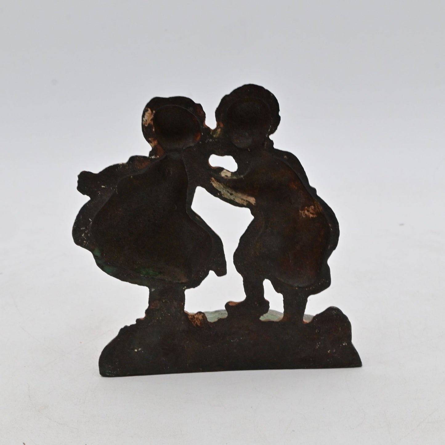 Vintage Cast Iron Doorstop Kissing Dutch Girl & Boy