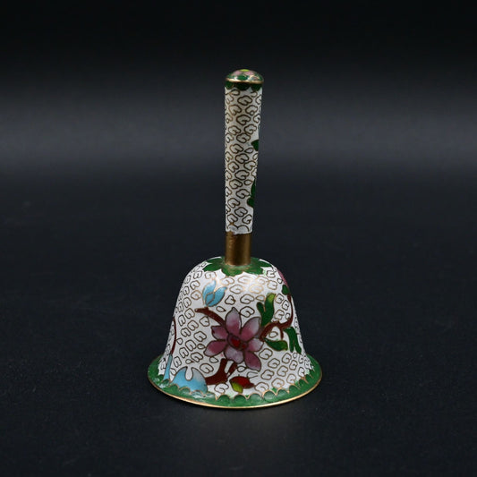 Chinese Enamel Cloisonne Handle Bell Miniature No Bell