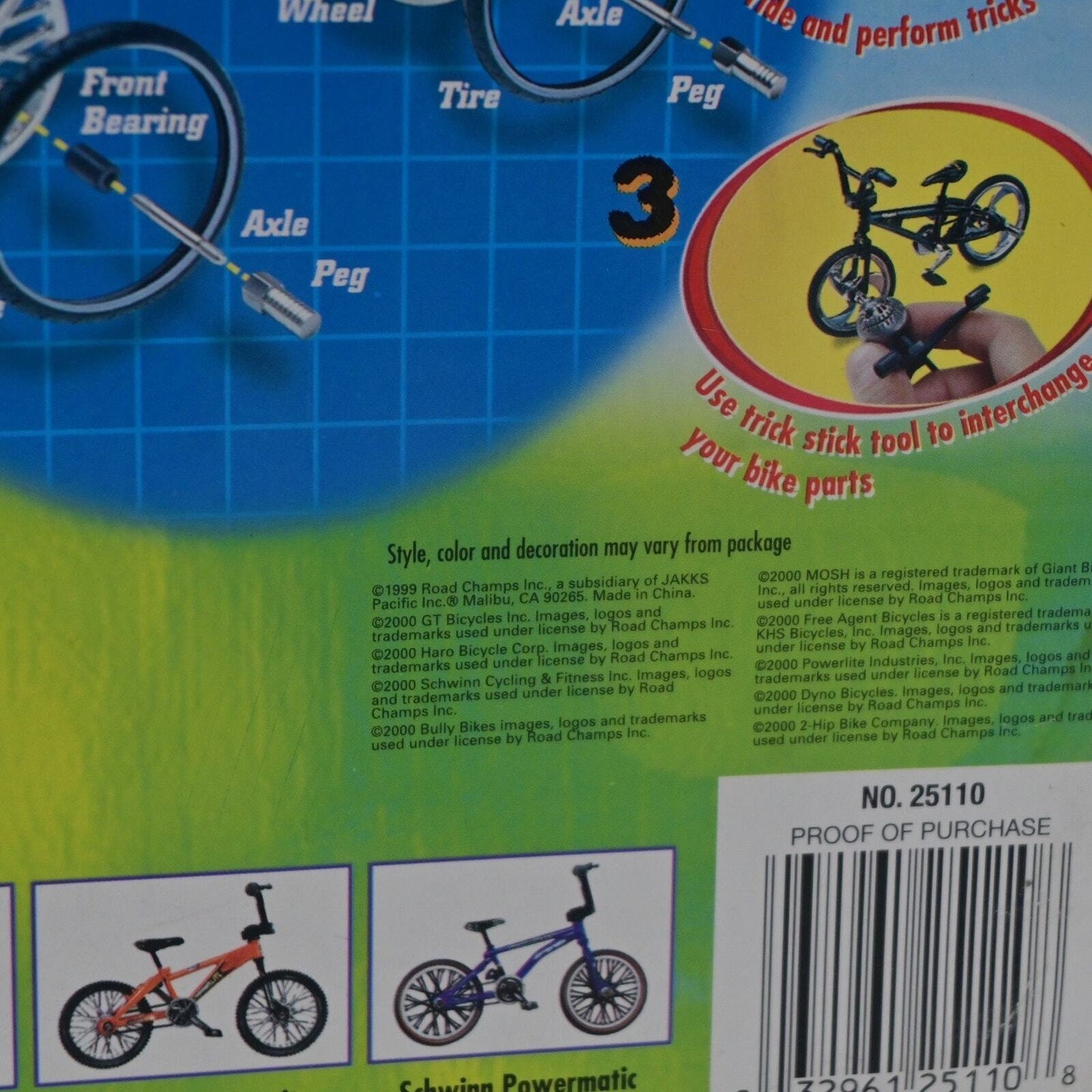 Vintage 1999 Road Champs BXS Bike & Gear Trick Finger Bike Set