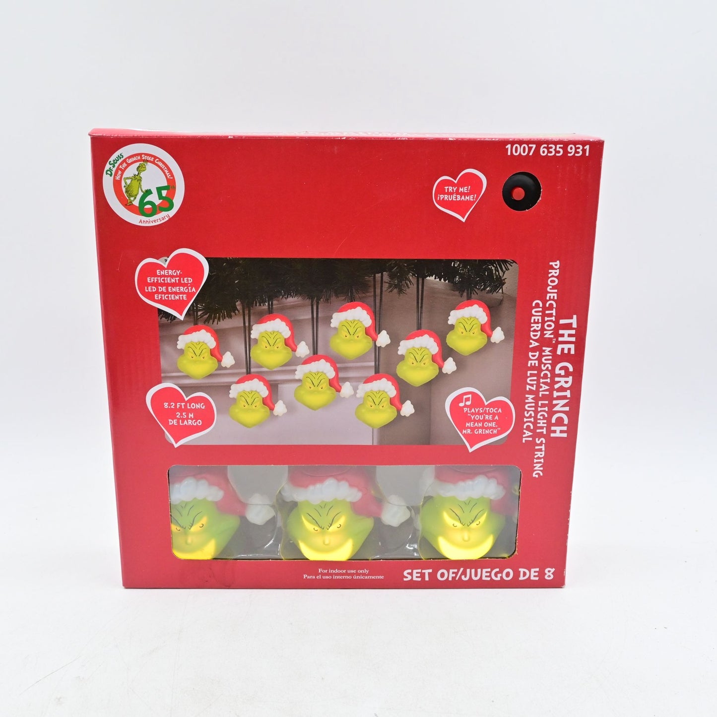 Gemmy The Grinch Projection Christmas Musical String Lights NIB