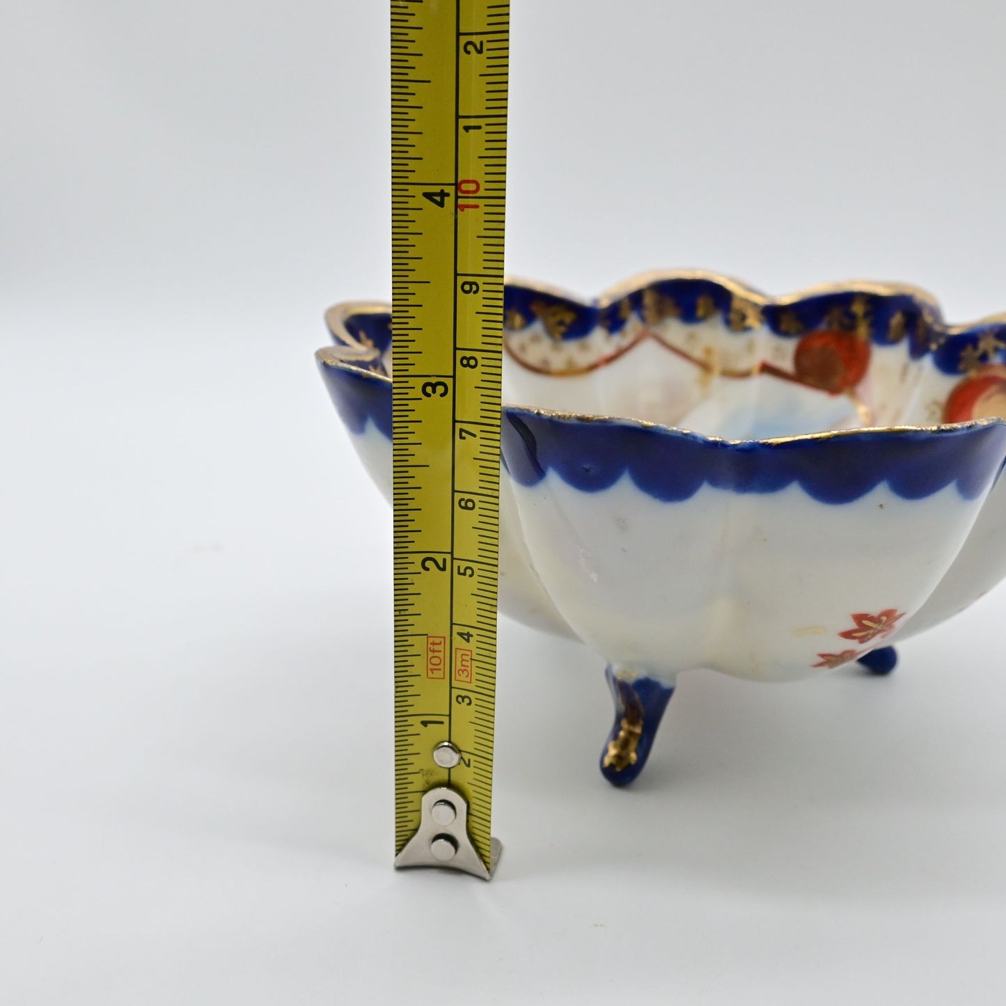 Japanese Hand Painted Berry Bowl with Gilt Edge Vintage