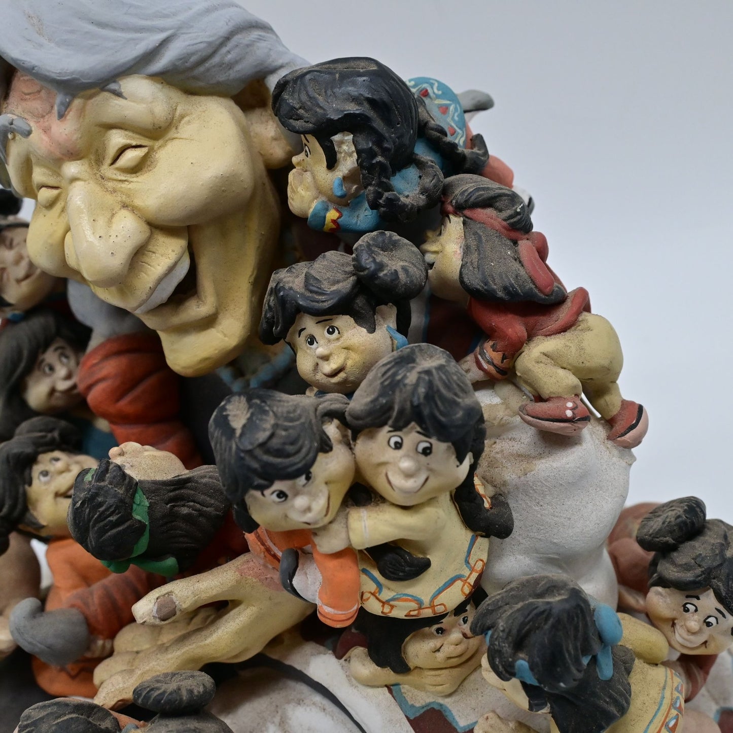 Native American Art Statue Jack Graham Whimsical Art Laughing Grandma & Children