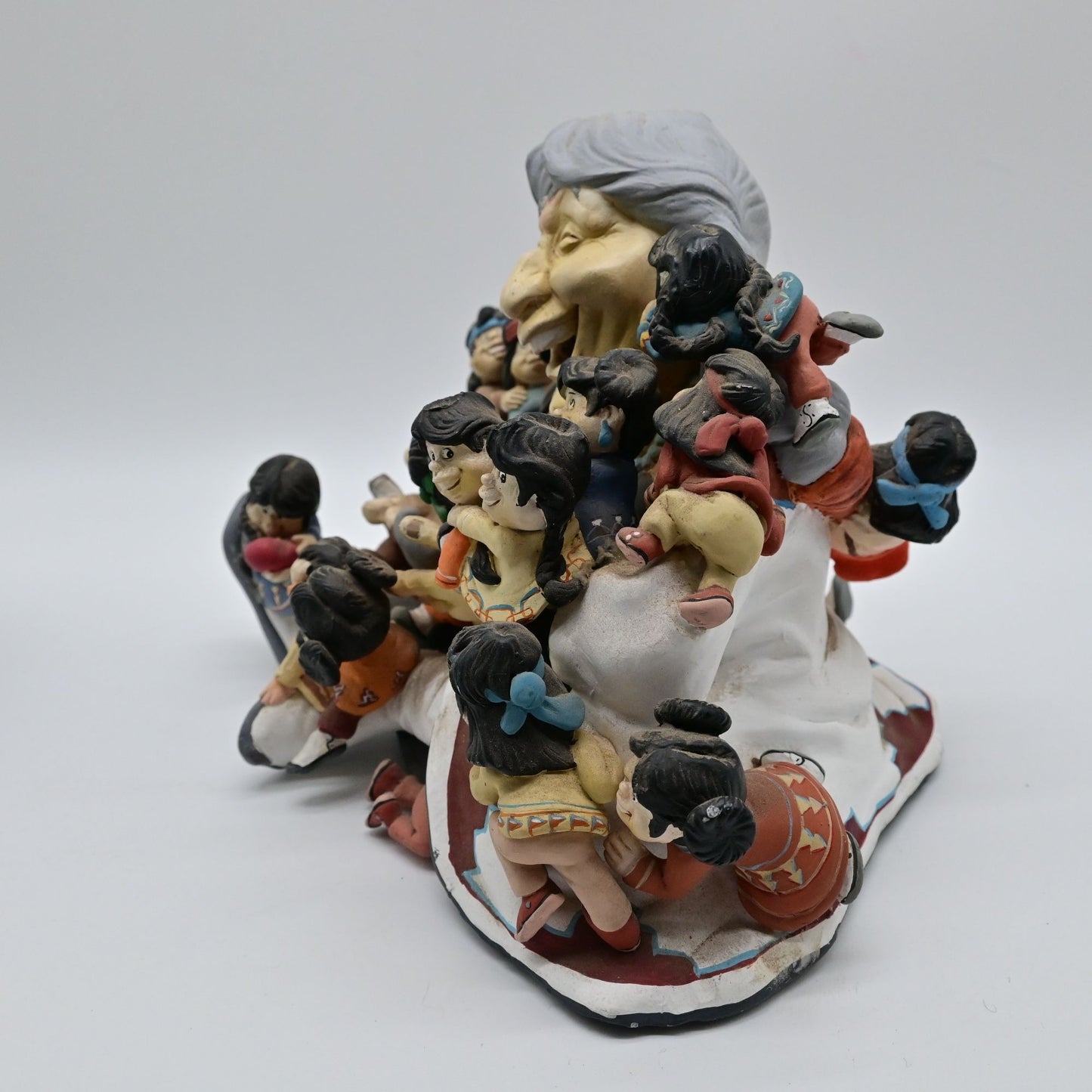 Native American Art Statue Jack Graham Whimsical Art Laughing Grandma & Children