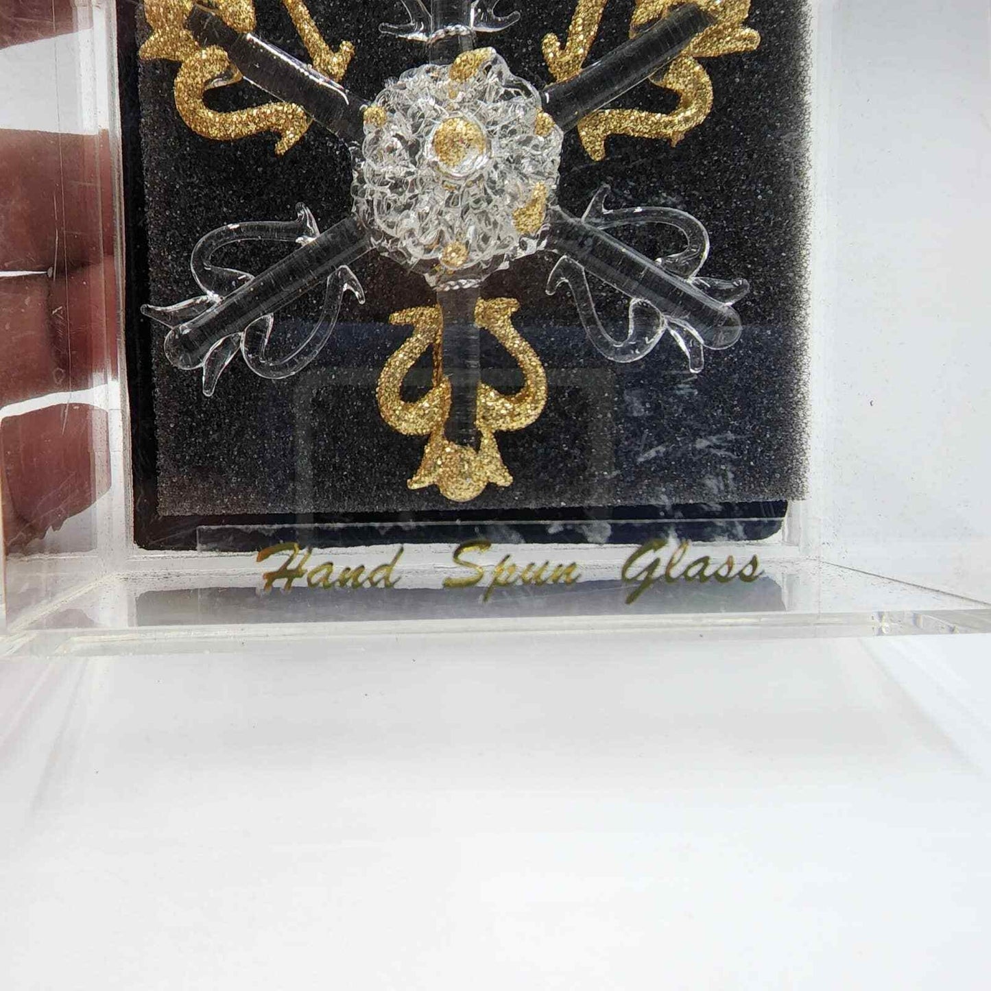 Unique Treasure Hand Spun Glass Snowflake Christmas Ornament