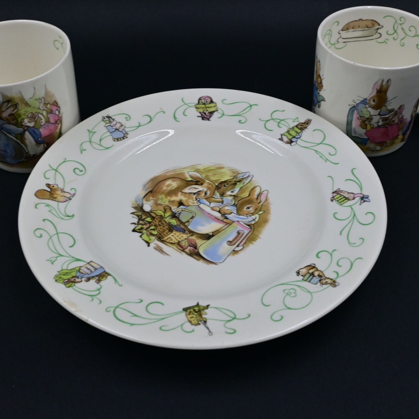 Wedgwood Peter Rabbit By Beatrix Potter Dinner Plate, Soup Bowl, Coffee Mug 5pc